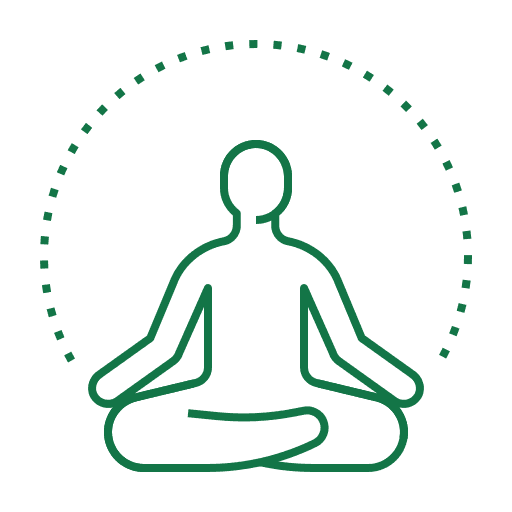 Icon illustrating yoga practice and mindfulness